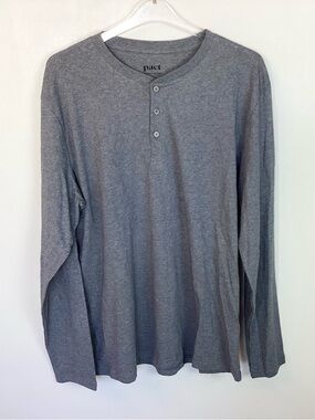 NWOT Pact Organic Cotton Softspun Long Sleeve Henley - Gray - L
